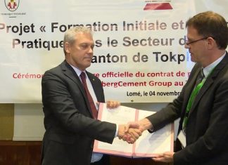 Formation: signature de contrat de partenariat entre Scan Togo Mines SA, Heidelberg Cement Group et la GIZ formation